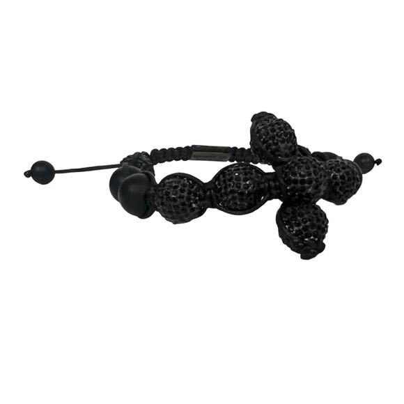 King Ice Los Angeles Bracelet Black Beads Crystal Ball Hematite Shamballa Style - Picture 2 of 6